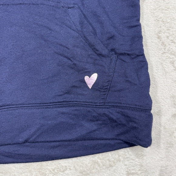 Crewcuts J.Crew Girls Supersoft Half Zip Hoodie Navy Blue Purple Pullover 6/7 - Picture 7 of 16